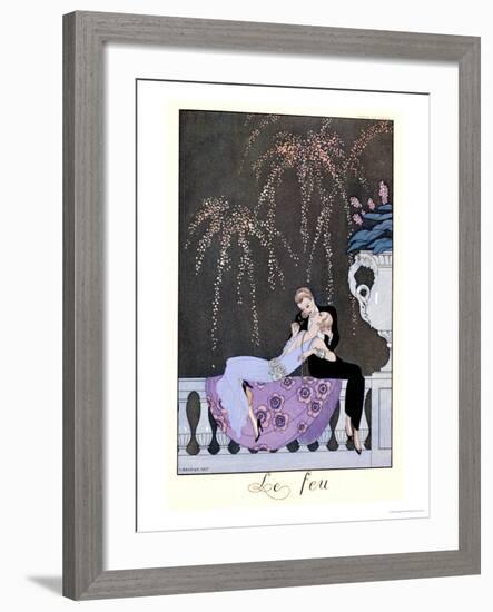 The Fire, Illustration for "Fetes Galantes" by Paul Verlaine 1924-Georges Barbier-Framed Giclee Print