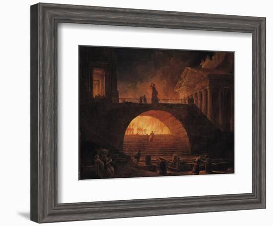 The Fire of Rome, 18 July 64 AD-Hubert Robert-Framed Giclee Print