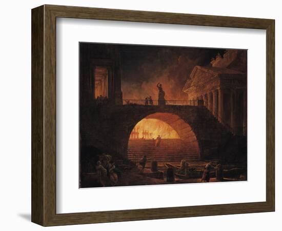 The Fire of Rome, 18 July 64 AD-Hubert Robert-Framed Giclee Print