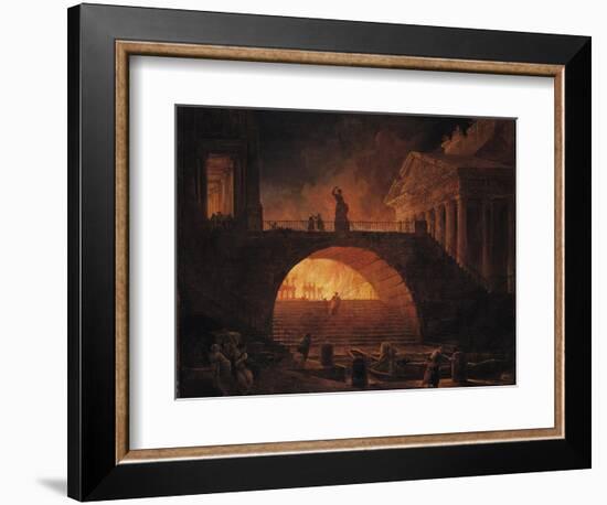 The Fire of Rome, 18 July 64 AD-Hubert Robert-Framed Giclee Print