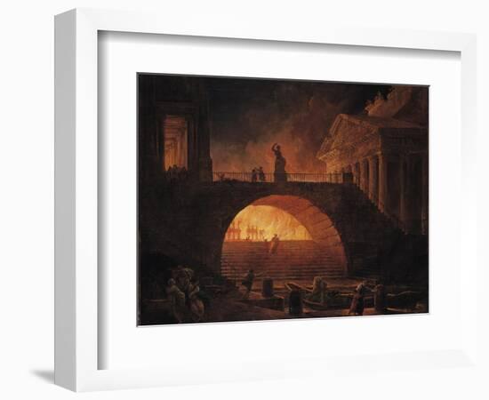 The Fire of Rome, 18 July 64 AD-Hubert Robert-Framed Giclee Print