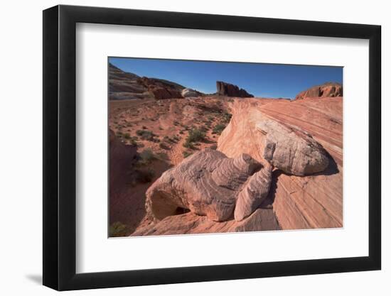 The Fire Wave, Valley of Fire, Near Las Vegas, Nevada, United States of America, North America-Ethel Davies-Framed Photographic Print