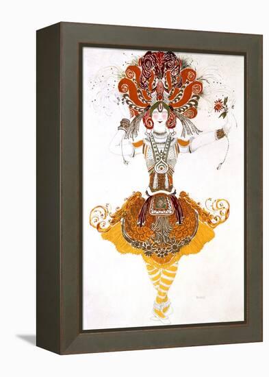 The Firebird, Costume Design for Tamara Karsavina in Stravinsky's Ballet the Firebird, 1910-Leon Bakst-Framed Premier Image Canvas