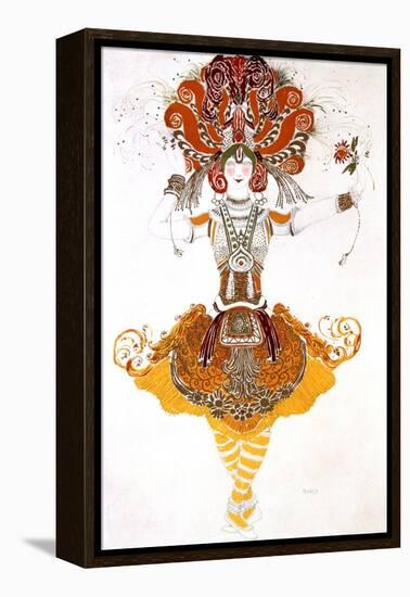 The Firebird, Costume Design for Tamara Karsavina in Stravinsky's Ballet the Firebird, 1910-Leon Bakst-Framed Premier Image Canvas