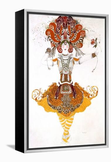 The Firebird, Costume Design for Tamara Karsavina in Stravinsky's Ballet the Firebird, 1910-Leon Bakst-Framed Premier Image Canvas