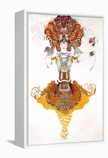 The Firebird, Costume Design for Tamara Karsavina in Stravinsky's Ballet the Firebird, 1910-Leon Bakst-Framed Premier Image Canvas