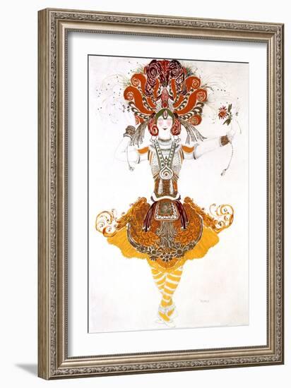 The Firebird, Costume Design for Tamara Karsavina in Stravinsky's Ballet the Firebird, 1910-Leon Bakst-Framed Giclee Print