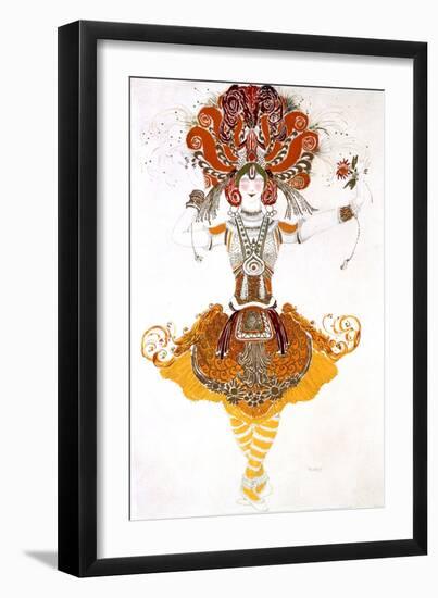 The Firebird, Costume Design for Tamara Karsavina in Stravinsky's Ballet the Firebird, 1910-Leon Bakst-Framed Giclee Print