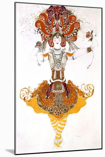 The Firebird, Costume Design for Tamara Karsavina in Stravinsky's Ballet the Firebird, 1910-Leon Bakst-Mounted Giclee Print