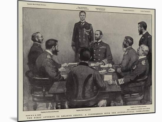 The First Attempt to Relieve Peking, a Conference with the International Commanders-Henry Marriott Paget-Mounted Giclee Print
