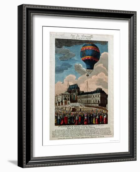 The First Ballooning Experiment at the Chateau De Versailles, 19th September, 1783-null-Framed Giclee Print