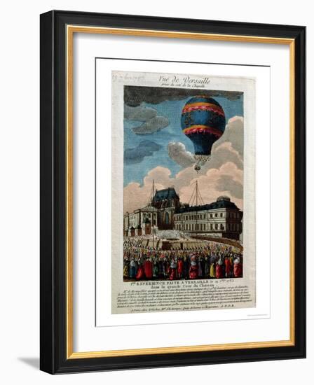 The First Ballooning Experiment at the Chateau De Versailles, 19th September, 1783-null-Framed Giclee Print