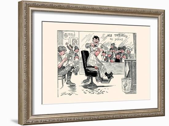 The First Barber Shop Hair Cut-Clare A. Briggs-Framed Art Print