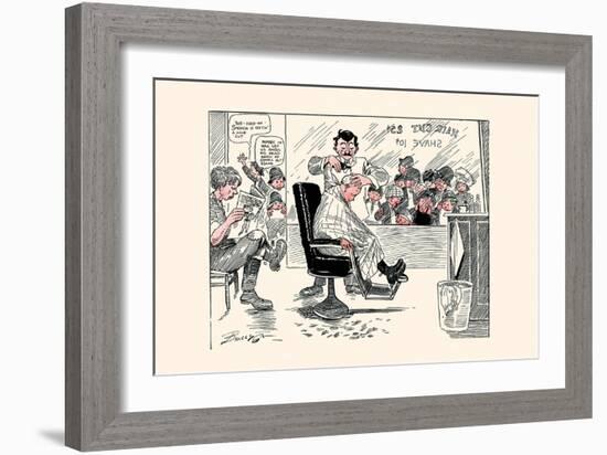 The First Barber Shop Hair Cut-Clare A. Briggs-Framed Art Print