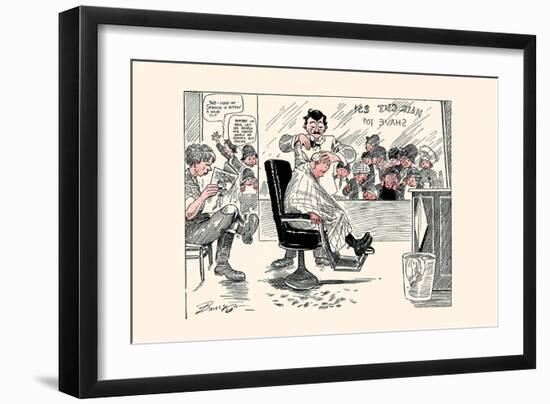 The First Barber Shop Hair Cut-Clare A. Briggs-Framed Art Print