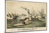 The First Battle Between 'Iron' Ships of War, Published C.1862-Henry Bill-Mounted Giclee Print