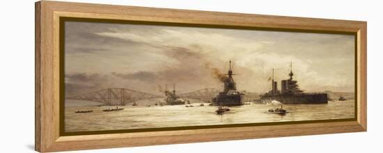 The First Battle Squadron Leaving the Forth for the Battle of Jutland, 1917-William Lionel Wyllie-Framed Premier Image Canvas