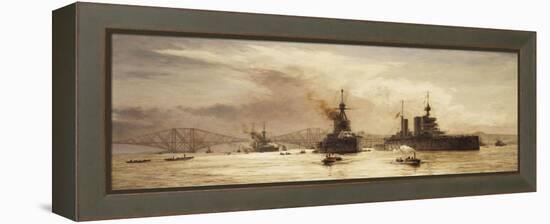 The First Battle Squadron Leaving the Forth for the Battle of Jutland, 1917-William Lionel Wyllie-Framed Premier Image Canvas