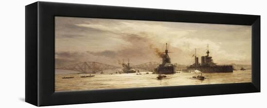 The First Battle Squadron Leaving the Forth for the Battle of Jutland, 1917-William Lionel Wyllie-Framed Premier Image Canvas