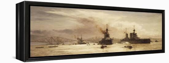 The First Battle Squadron Leaving the Forth for the Battle of Jutland, 1917-William Lionel Wyllie-Framed Premier Image Canvas