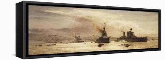 The First Battle Squadron Leaving the Forth for the Battle of Jutland, 1917-William Lionel Wyllie-Framed Premier Image Canvas
