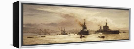 The First Battle Squadron Leaving the Forth for the Battle of Jutland, 1917-William Lionel Wyllie-Framed Premier Image Canvas