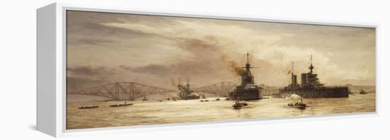 The First Battle Squadron Leaving the Forth for the Battle of Jutland, 1917-William Lionel Wyllie-Framed Premier Image Canvas