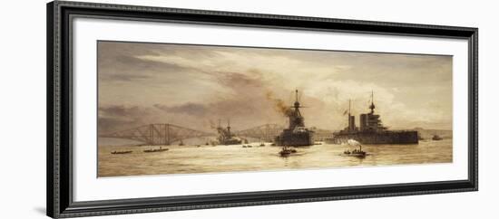 The First Battle Squadron Leaving the Forth for the Battle of Jutland, 1917-William Lionel Wyllie-Framed Giclee Print