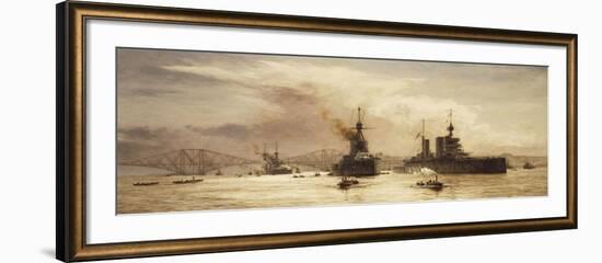 The First Battle Squadron Leaving the Forth for the Battle of Jutland, 1917-William Lionel Wyllie-Framed Giclee Print