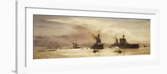 The First Battle Squadron Leaving the Forth for the Battle of Jutland, 1917-William Lionel Wyllie-Framed Giclee Print