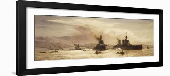 The First Battle Squadron Leaving the Forth for the Battle of Jutland, 1917-William Lionel Wyllie-Framed Giclee Print