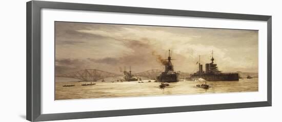 The First Battle Squadron Leaving the Forth for the Battle of Jutland, 1917-William Lionel Wyllie-Framed Giclee Print