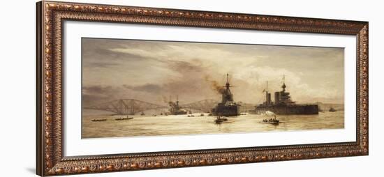 The First Battle Squadron Leaving the Forth for the Battle of Jutland, 1917-William Lionel Wyllie-Framed Giclee Print