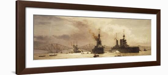 The First Battle Squadron leaving the Forth for the Battle of Jutland-William Lionel Wyllie-Framed Giclee Print