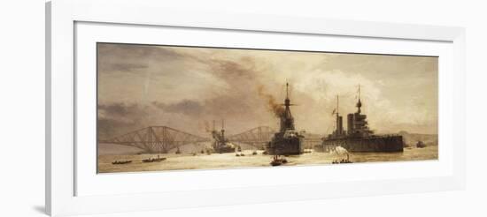 The First Battle Squadron leaving the Forth for the Battle of Jutland-William Lionel Wyllie-Framed Giclee Print