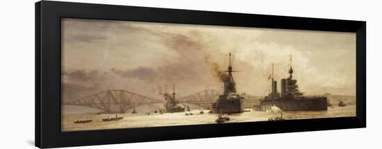 The First Battle Squadron leaving the Forth for the Battle of Jutland-William Lionel Wyllie-Framed Giclee Print