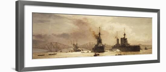 The First Battle Squadron leaving the Forth for the Battle of Jutland-William Lionel Wyllie-Framed Giclee Print