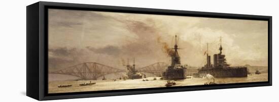 The First Battle Squadron leaving the Forth for the Battle of Jutland-William Lionel Wyllie-Framed Premier Image Canvas