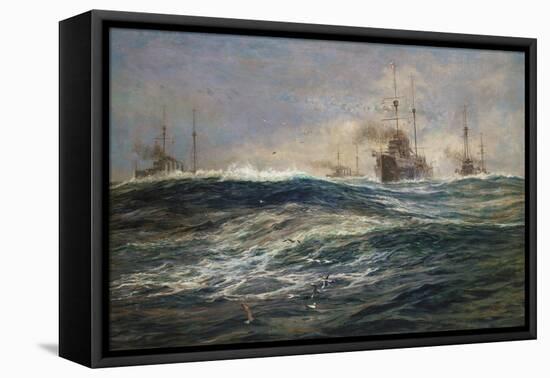 The First Battle Squadron of Dreadnoughts Steaming down the Channel-William Lionel Wyllie-Framed Premier Image Canvas