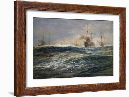 The First Battle Squadron of Dreadnoughts Steaming down the Channel-William Lionel Wyllie-Framed Giclee Print