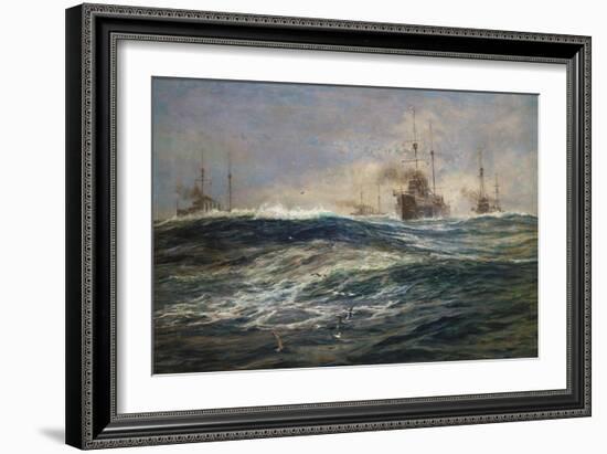 The First Battle Squadron of Dreadnoughts Steaming down the Channel-William Lionel Wyllie-Framed Giclee Print