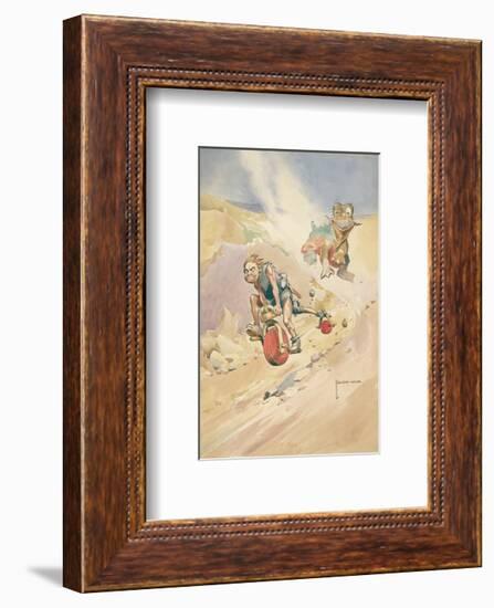 The First Bicycle-Lawson Wood-Framed Premium Giclee Print