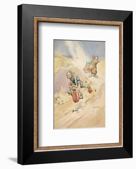 The First Bicycle-Lawson Wood-Framed Premium Giclee Print