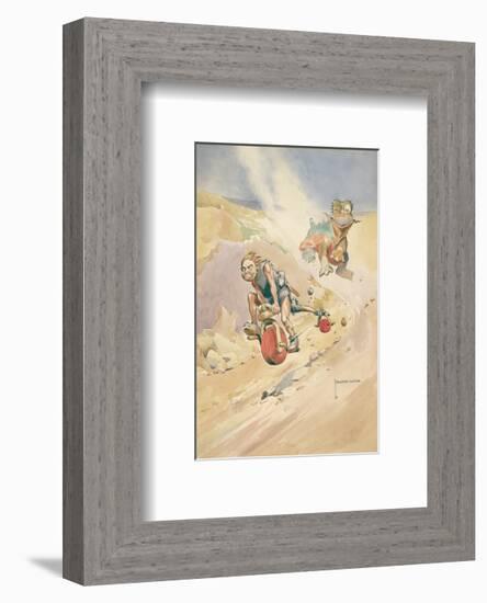 The First Bicycle-Lawson Wood-Framed Premium Giclee Print