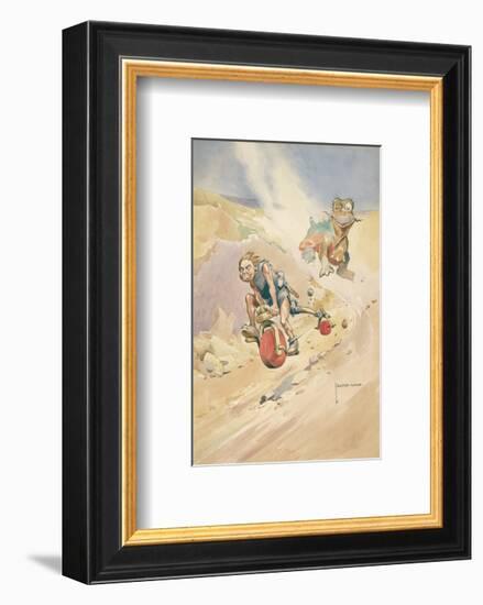 The First Bicycle-Lawson Wood-Framed Premium Giclee Print