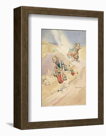 The First Bicycle-Lawson Wood-Framed Premium Giclee Print