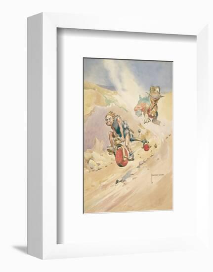 The First Bicycle-Lawson Wood-Framed Premium Giclee Print