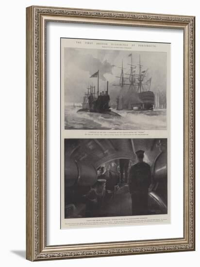 The First British Submarines at Portsmouth-Fred T. Jane-Framed Giclee Print