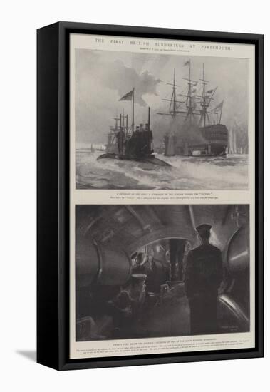 The First British Submarines at Portsmouth-Fred T. Jane-Framed Premier Image Canvas