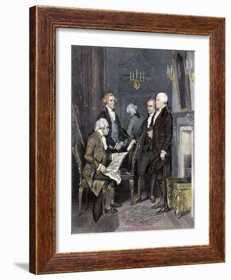 The First Cabinet under President Washington - Knox, Jefferson, Hamilton, and Randolph-null-Framed Giclee Print